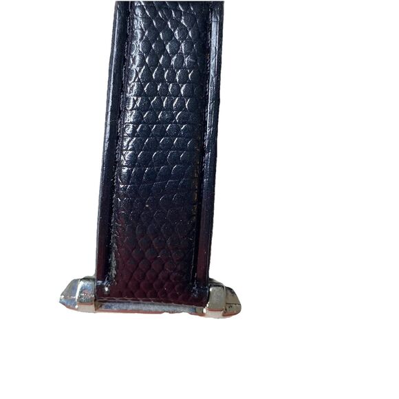 Fondini Quartz Watch Black Snakeskin Leather Unisex Watch Stainless Steel Back - Picture 3 of 7